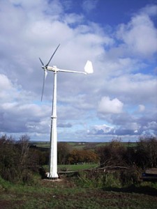 The farm's 5KW wind turbine