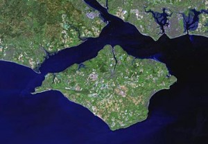 The Isle of Wight from space in a NASA satellite photo