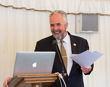 David Green speaking at the House of Commons during the launch of the Ecoisland Energy Company