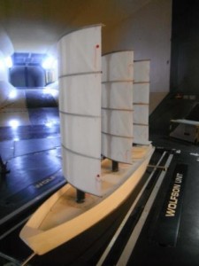 B9 ship design in a wind tunnel at Southampton University
