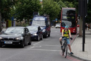 Major roads often do not have cycle lanes. Photo by Julian Jackson